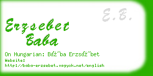 erzsebet baba business card